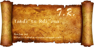 Takáts Rózsa névjegykártya